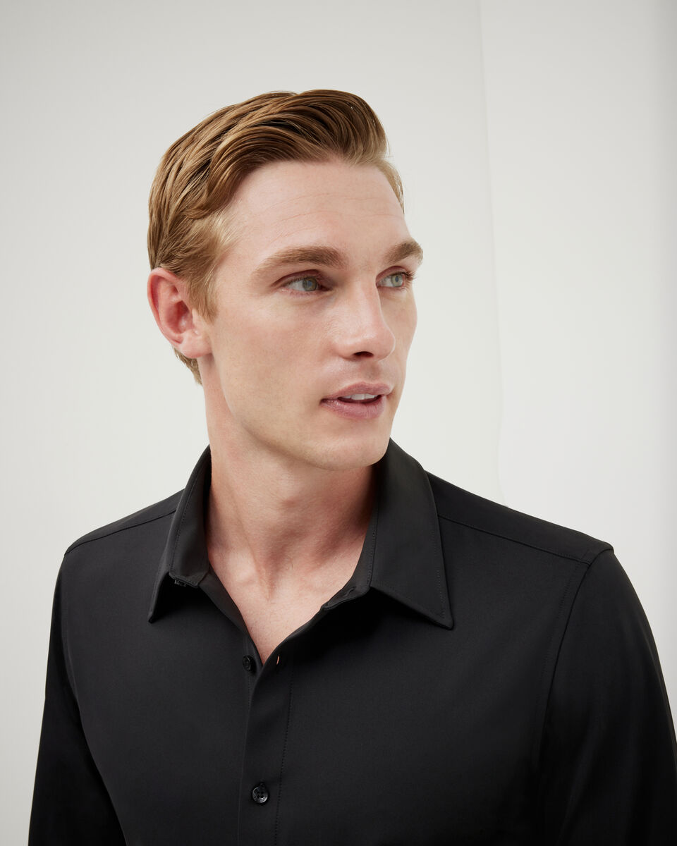 Slim Travel Shirt, Black, hi-res